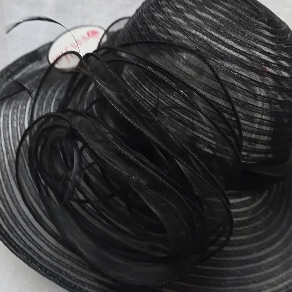 Swan Black Mesh Net Hat Preppy Church Derby Wedding NWT - Rare